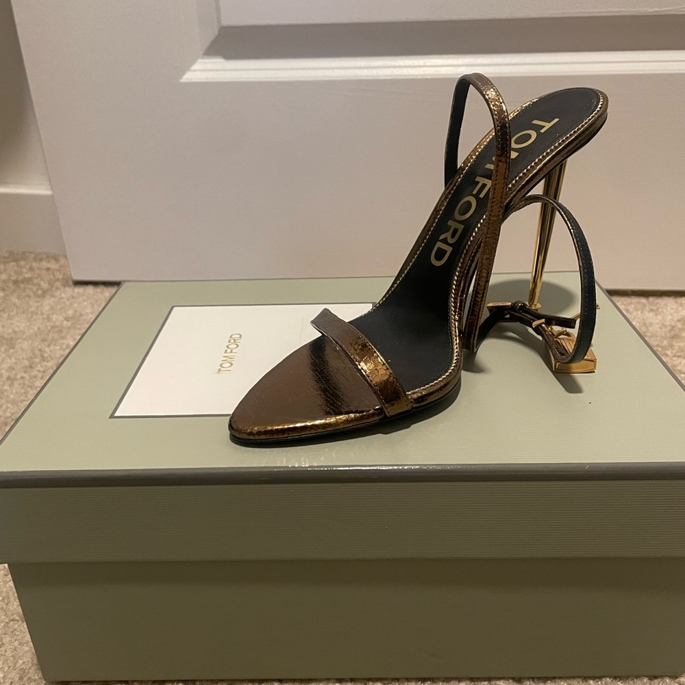 Tom Ford Bronze Padlock Heels